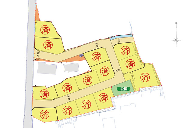 岩手の宅地分譲・建売分譲はミネルバ開発(株)/紫波・西七久保エクセルの区割り図