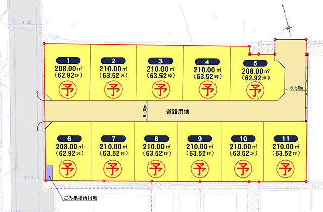 岩手の宅地開発・分譲 ミネルバ開発/紫波・第３桜町エクセル 区割り図
